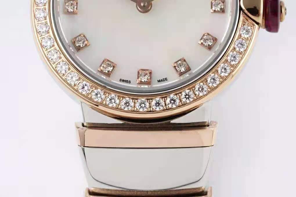 Lvcea MOP Dial in Rose Gold/Steel with D1am0nd Bezel