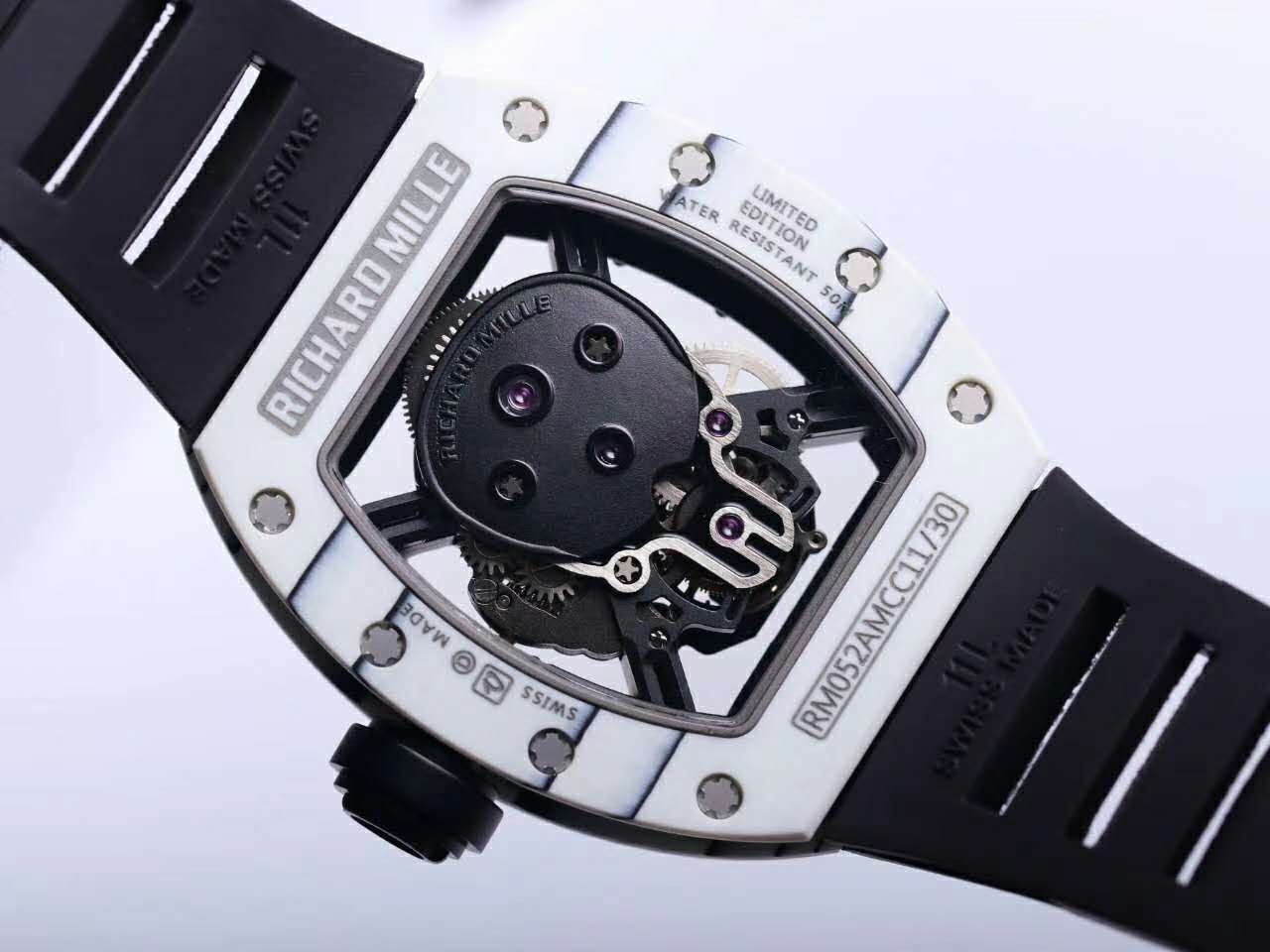 RM 052-01 Tourbillon Black Skull in White NTPT Carbon